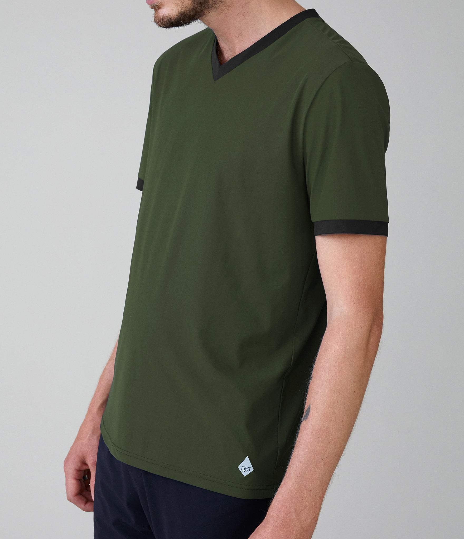 Monaco t-shirt - Khaki green – Tryst Stockholm