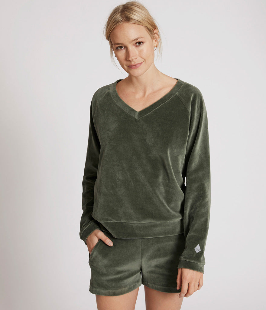 Albany velour shorts</br>Green