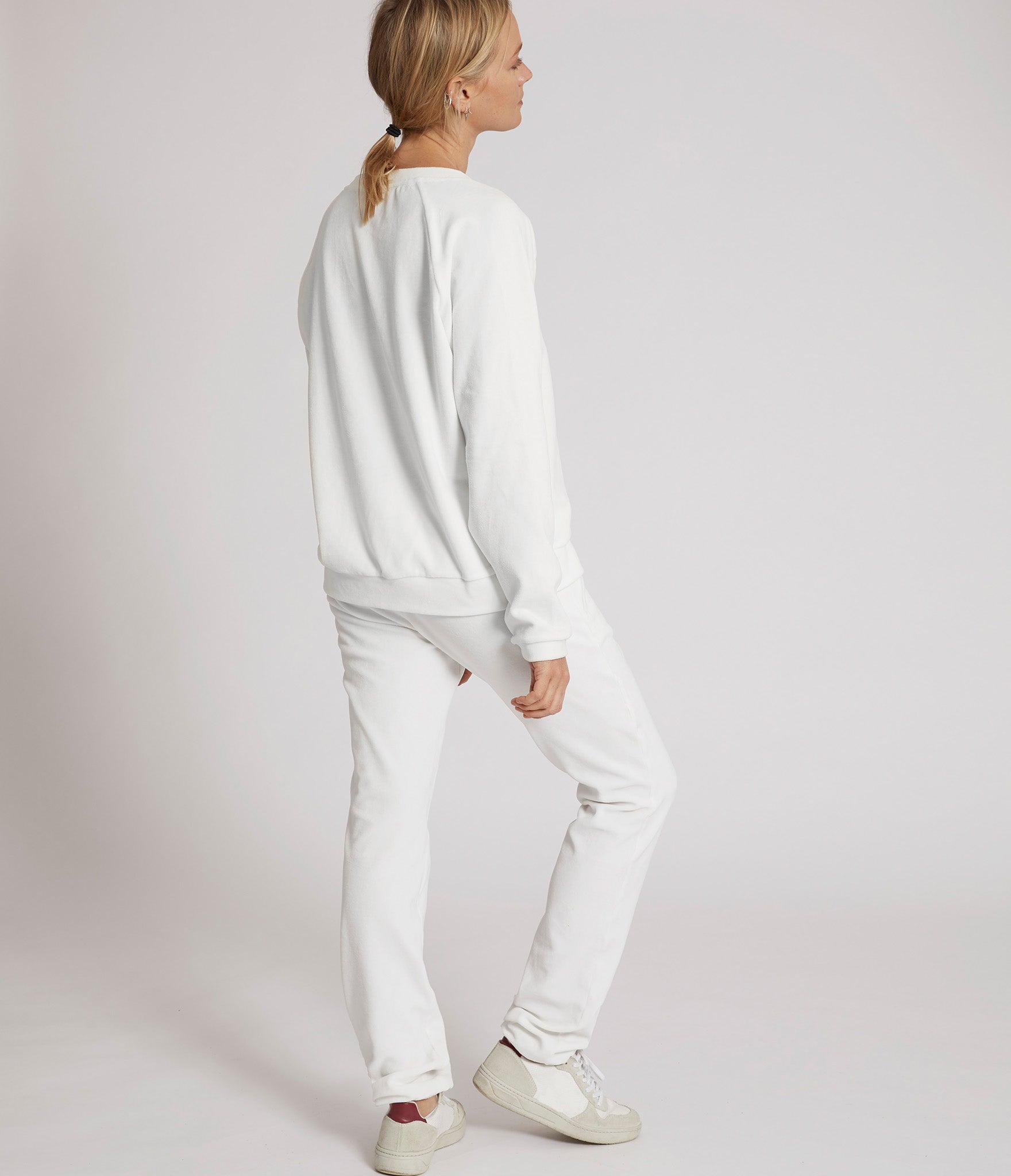 Alma velour trousers White