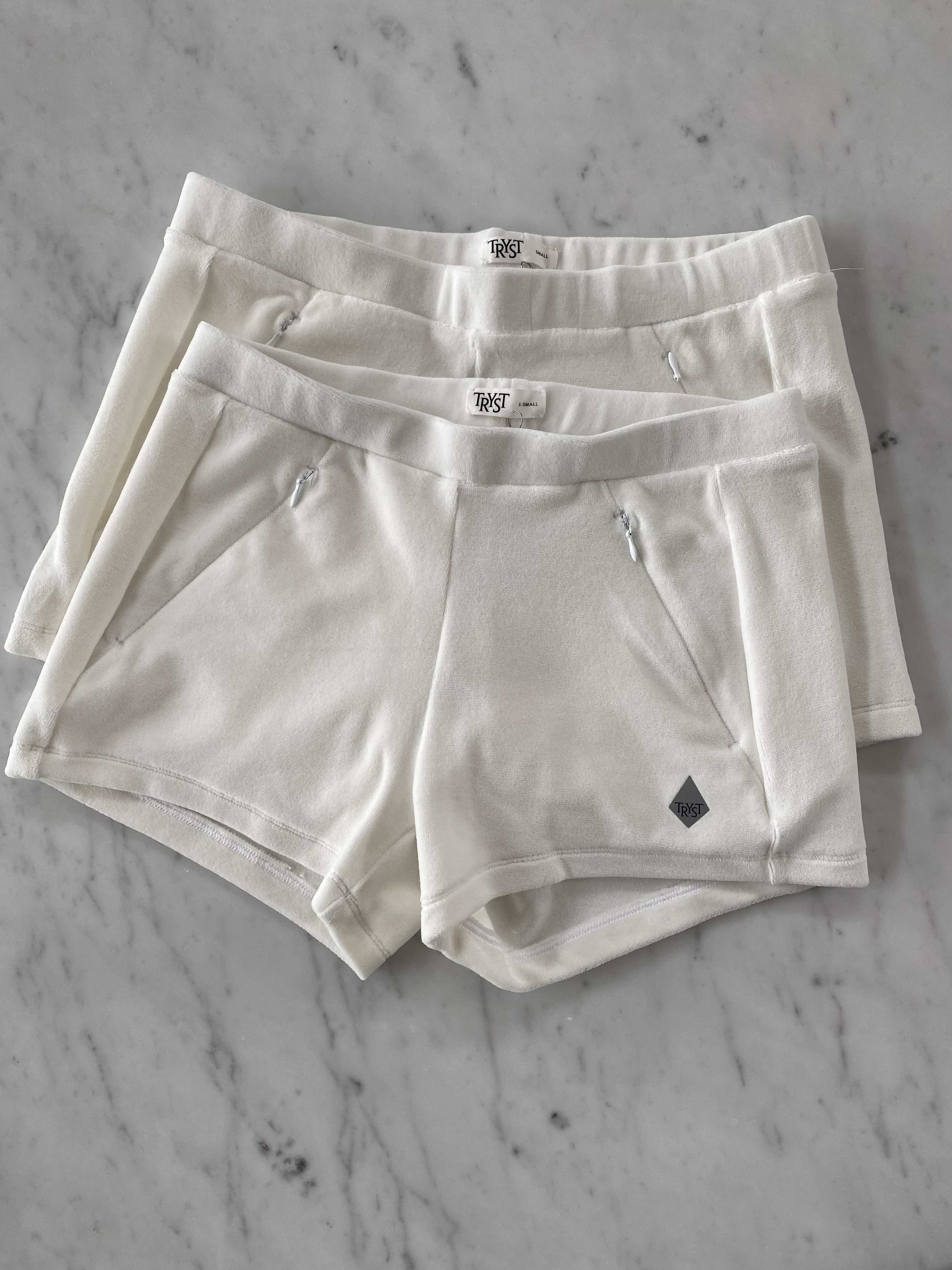 Albany velour shorts off-white